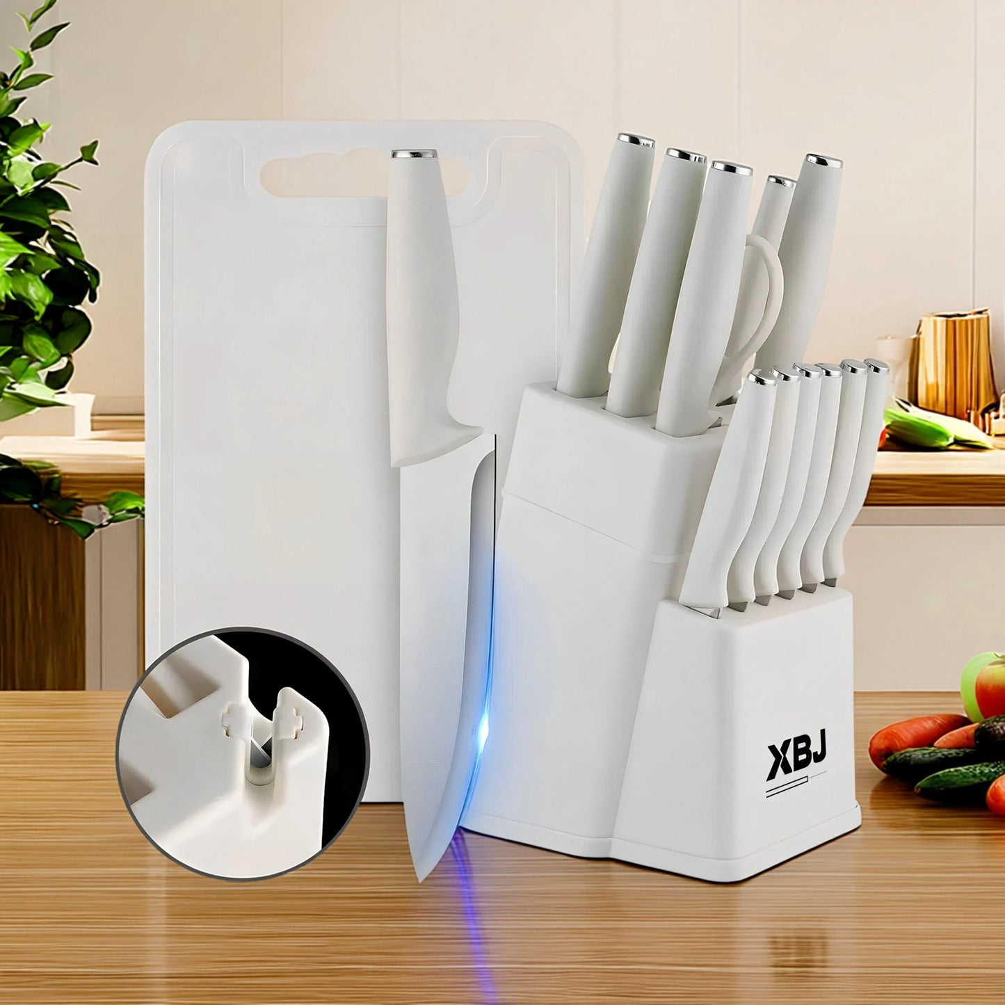 15 pieces kitchen stainless steel knife set