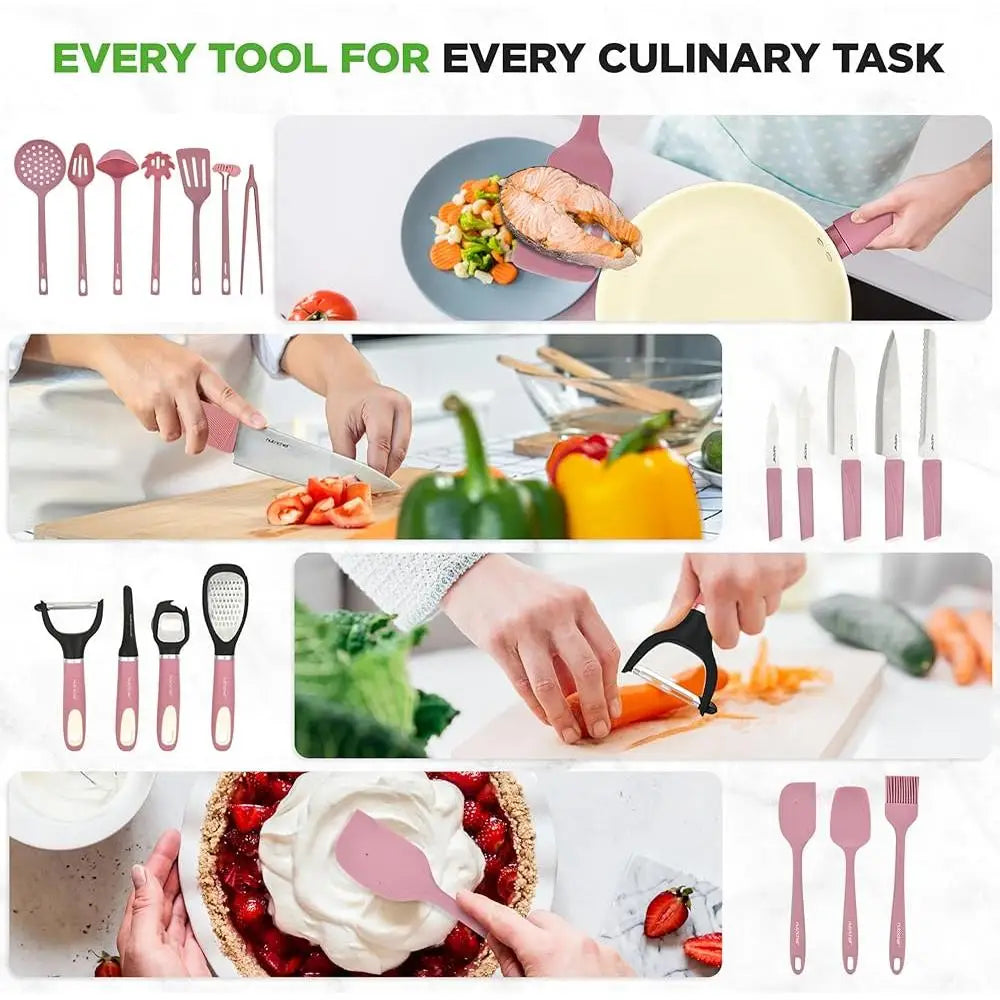 54 Piece Ceramic Kitchen Cookware Set