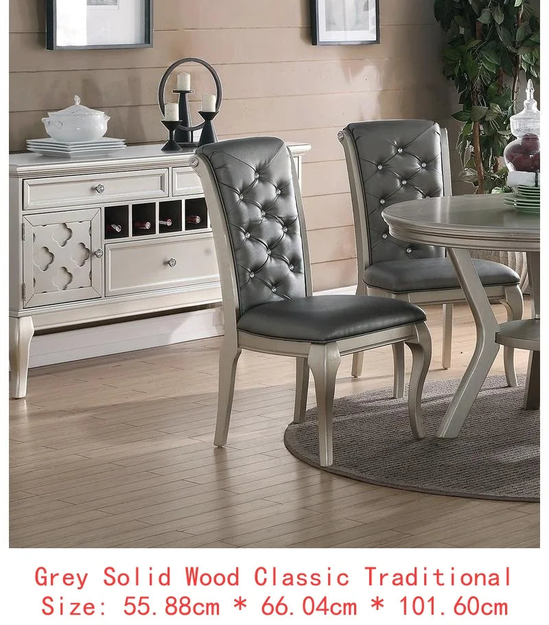 7pc Rectangle Glass Dining Table , Tufted Chairs