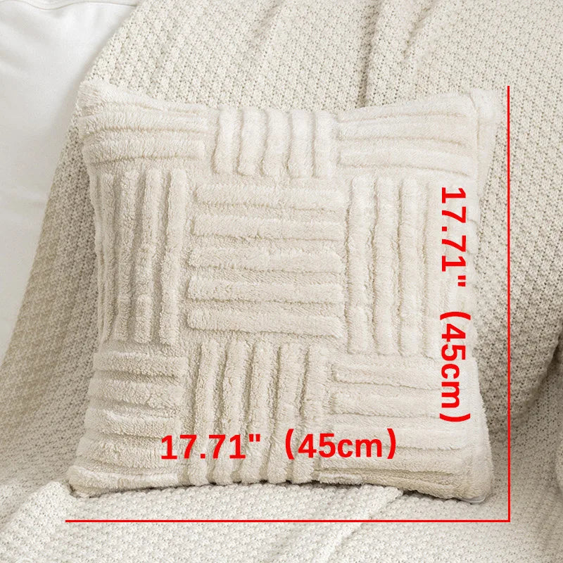 Boho Faux Fur Plush Throw Pillow Covers