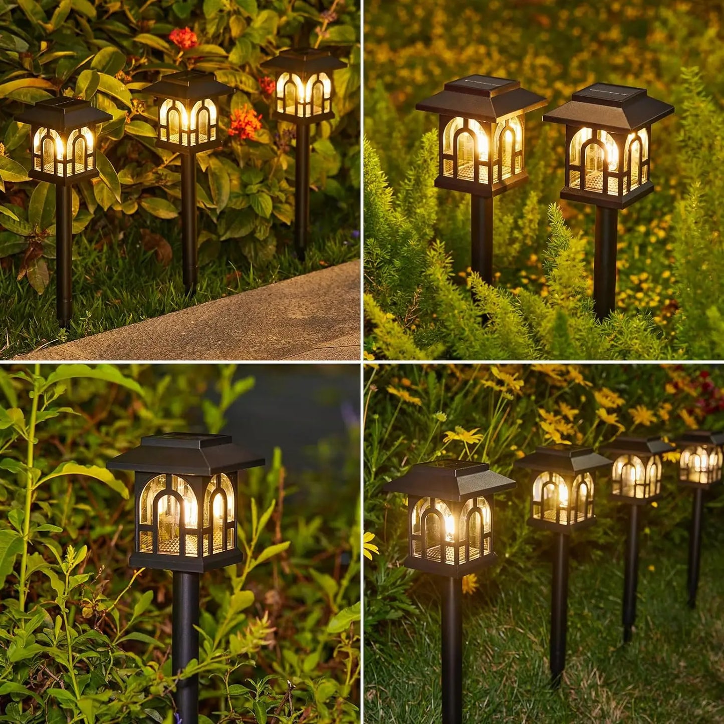 Waterproof Solar Pathway Lights Outdoor, Auto On/Off
