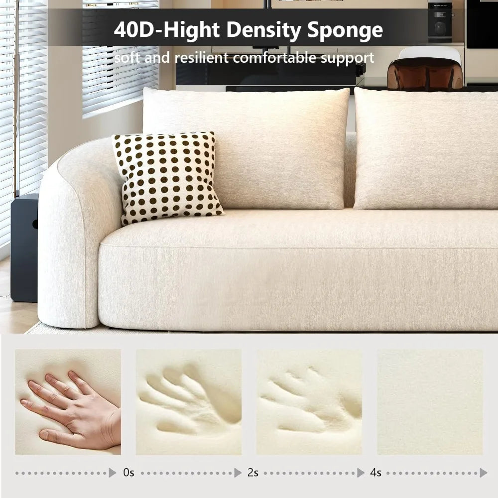 Luxury Modern Curved Back Sectional ,Minimalist L-Shape