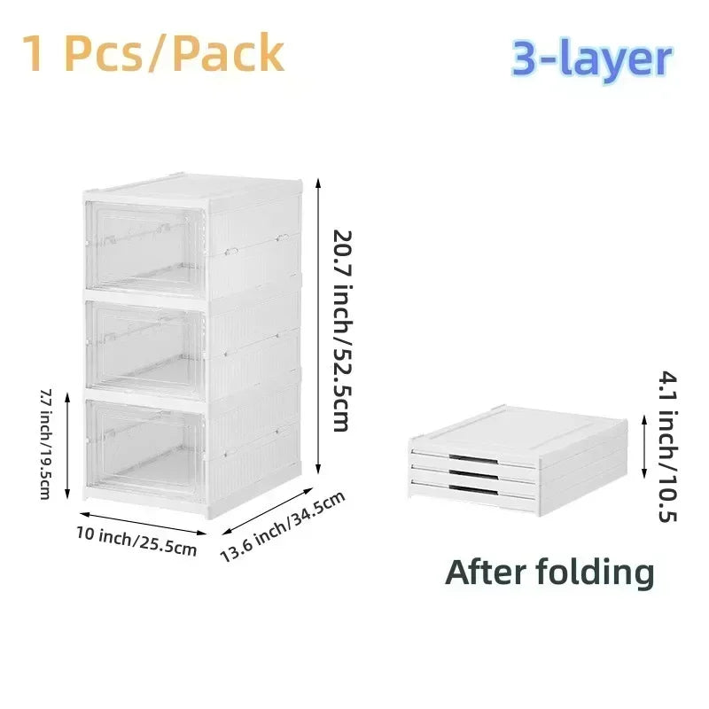 6 Layer Foldable Transparent Shoe Storage Organizer