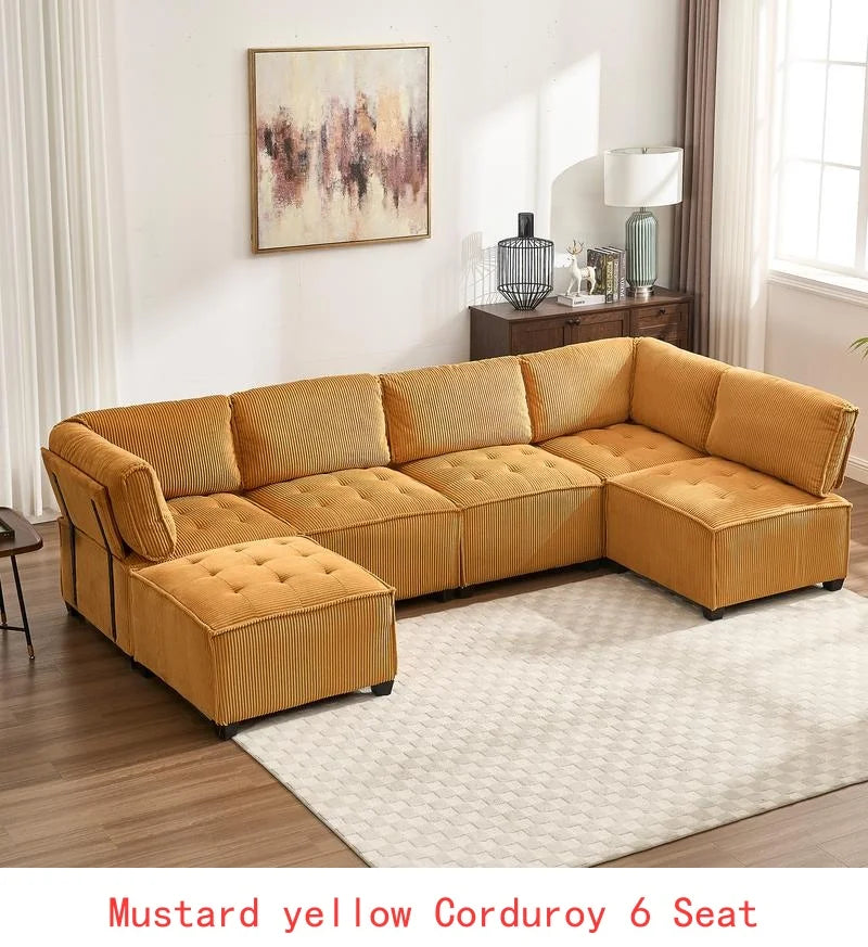 Modular Sectional U-Shaped Couch With Reversible Chaise