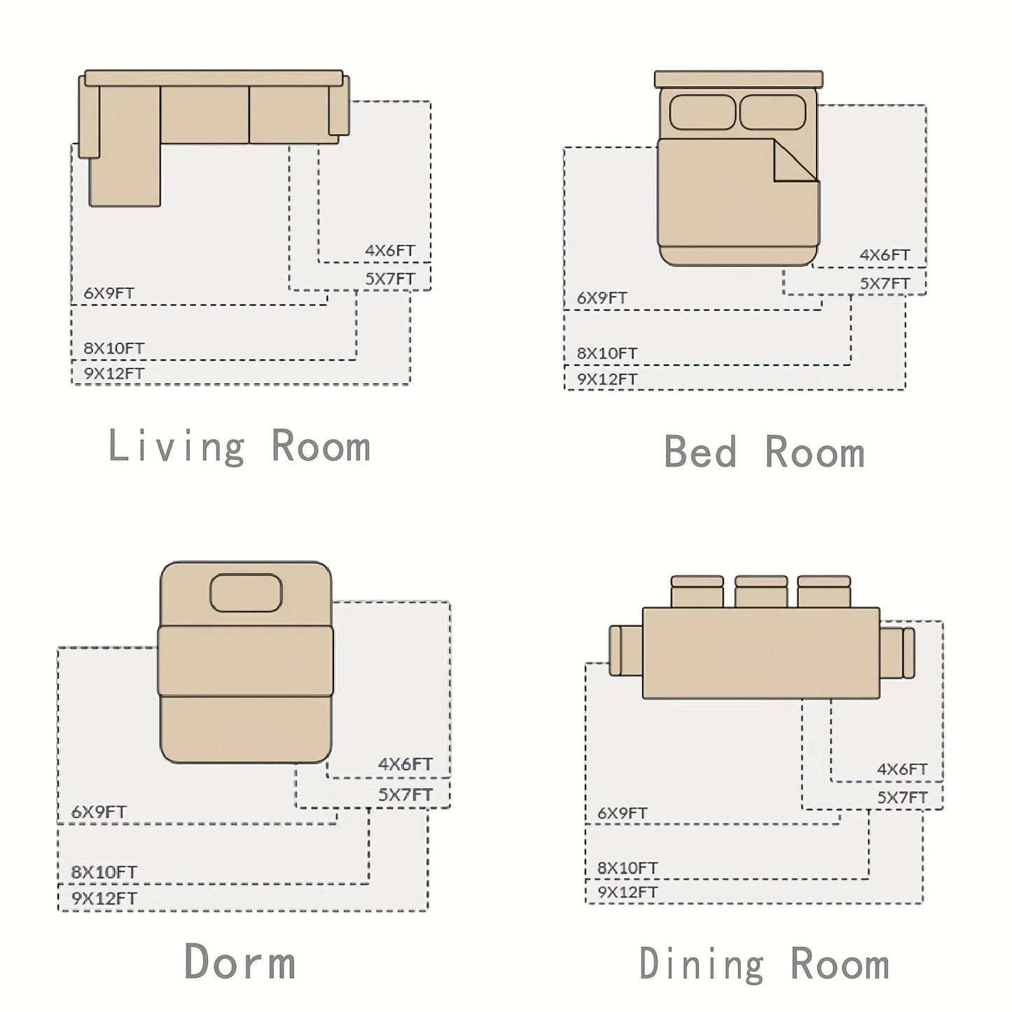 Shaggy Non-Slip Rug For Living Room/Bedroom