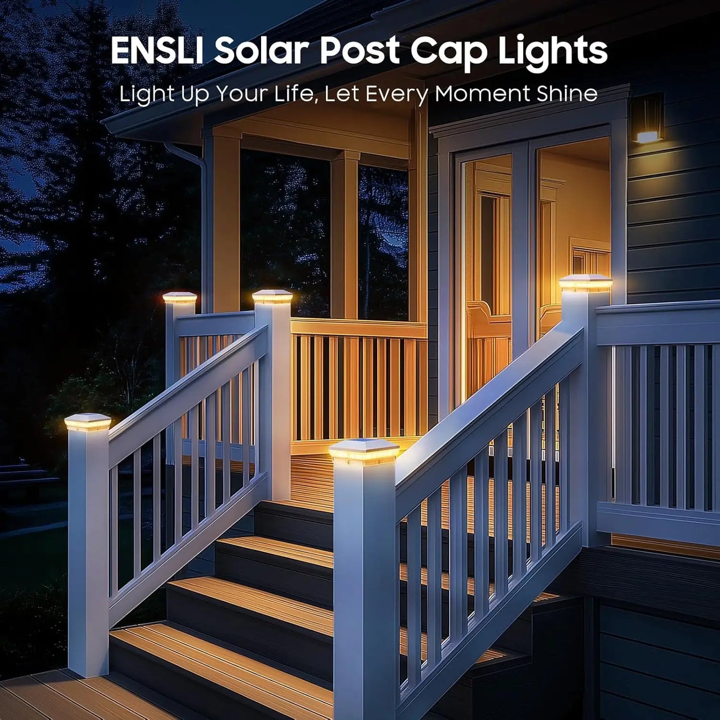 6/12-Pack Waterproof Solar Deck Post Cap Lights
