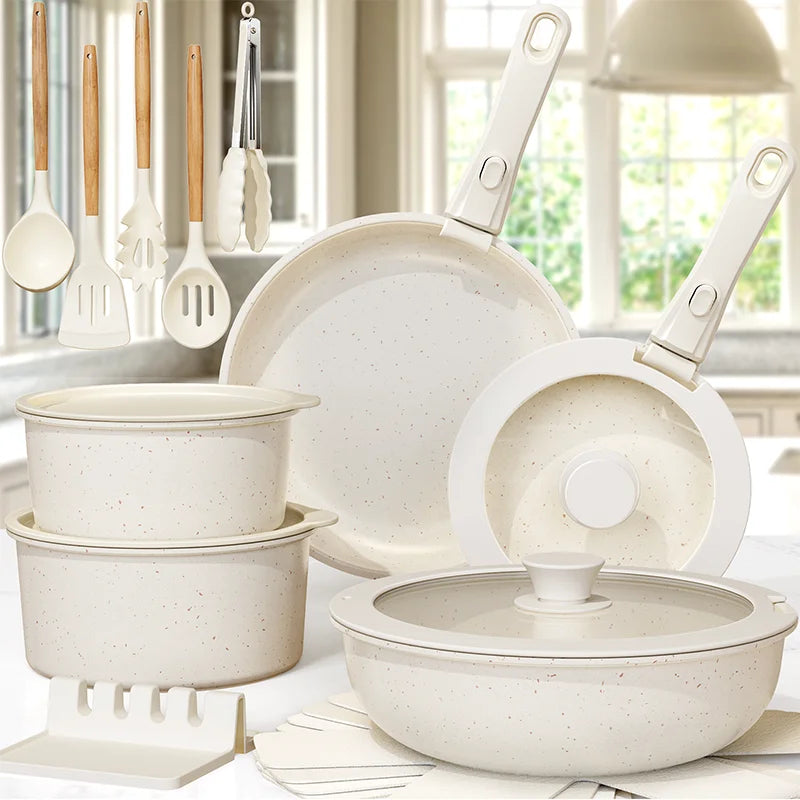 21 Piece Ceramic Pots & Pans Set