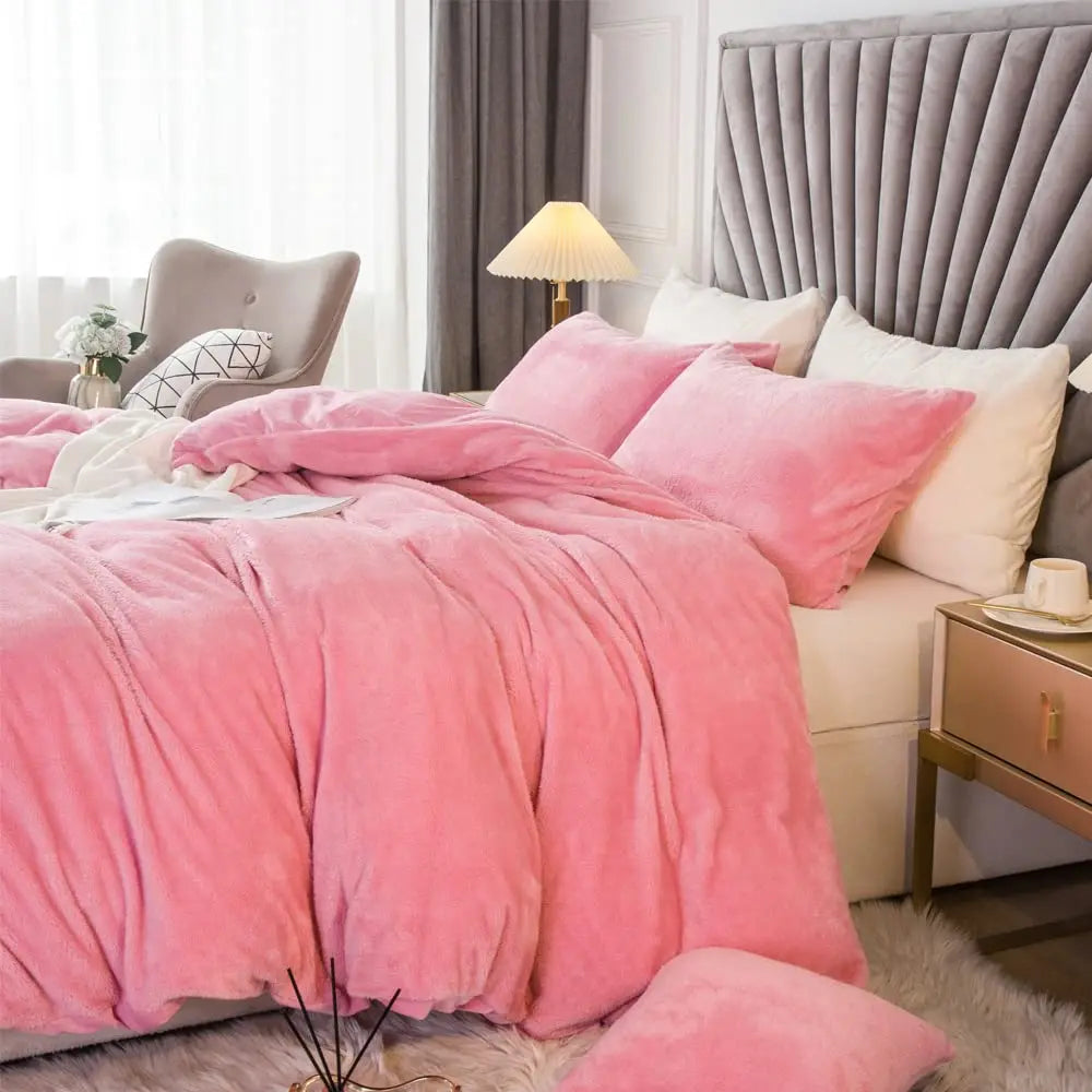 Velvet Shaggy Bedding Duvet Cover Set