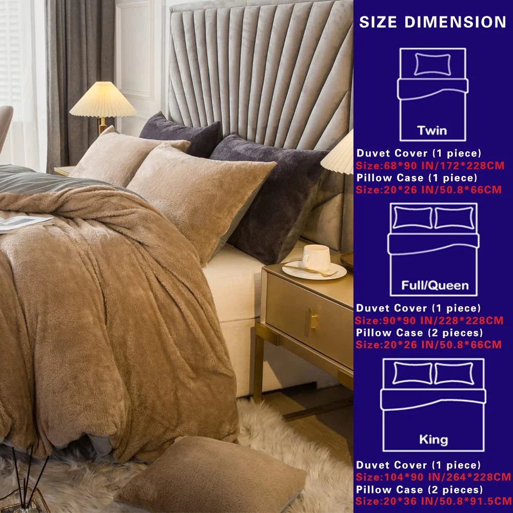 Velvet Shaggy Bedding Duvet Cover Set