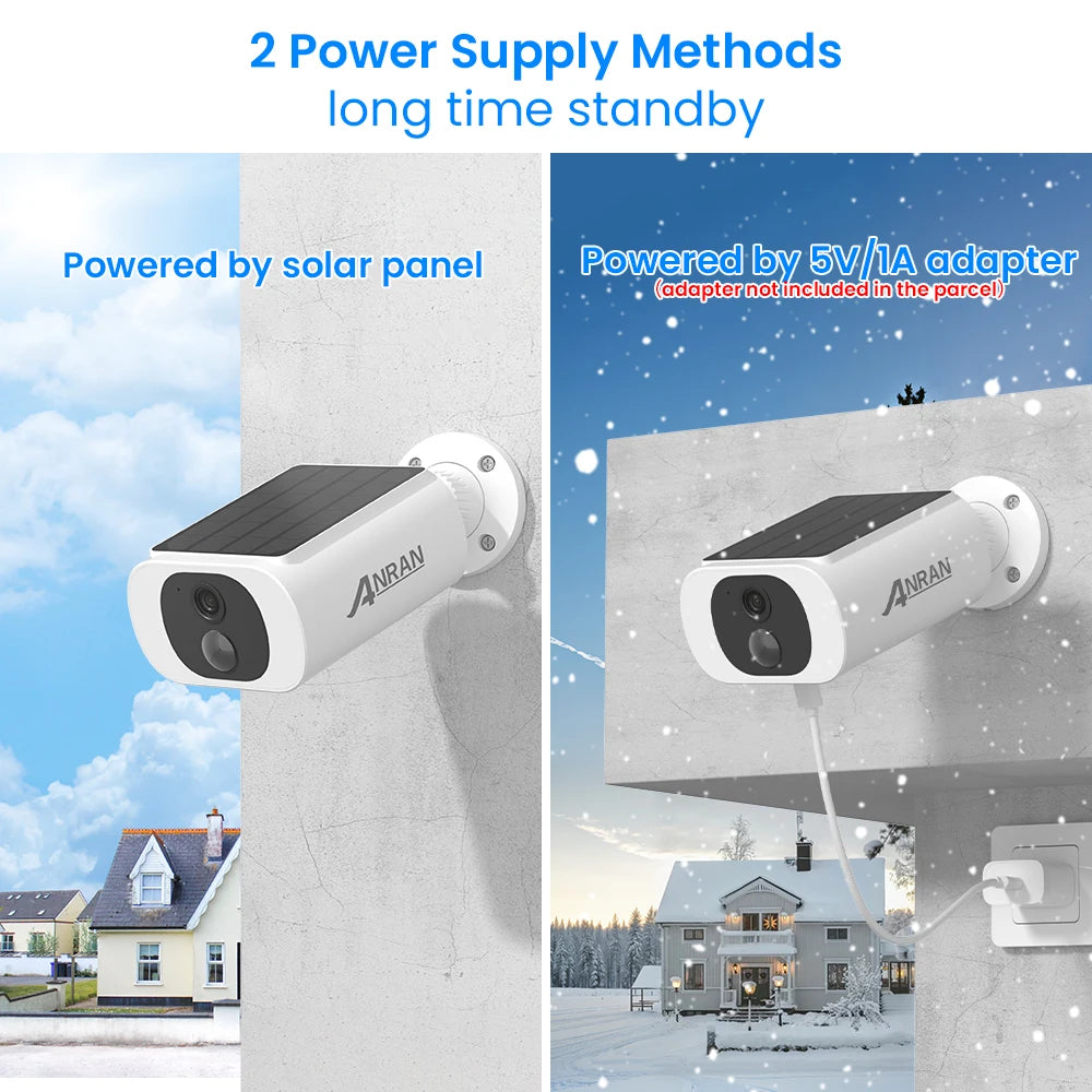 Wireless Outdoor Solar Security Camera, Night Vision