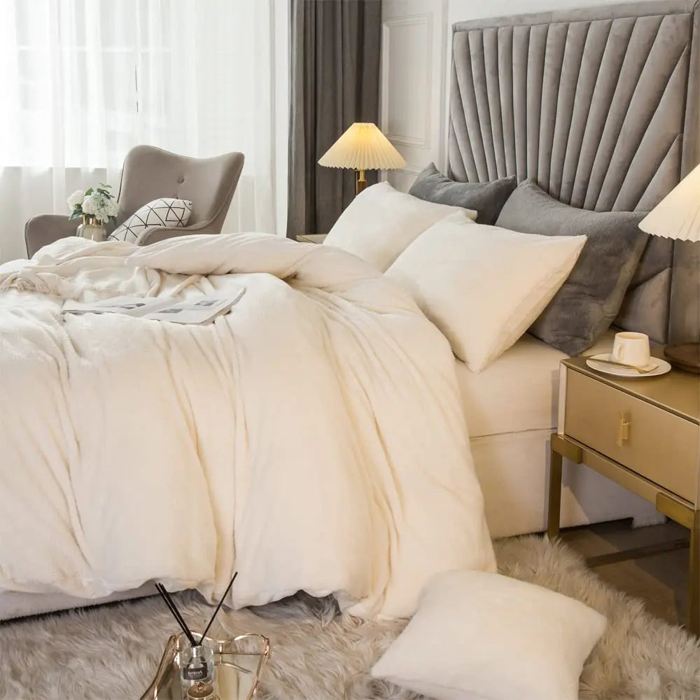 Velvet Shaggy Bedding Duvet Cover Set