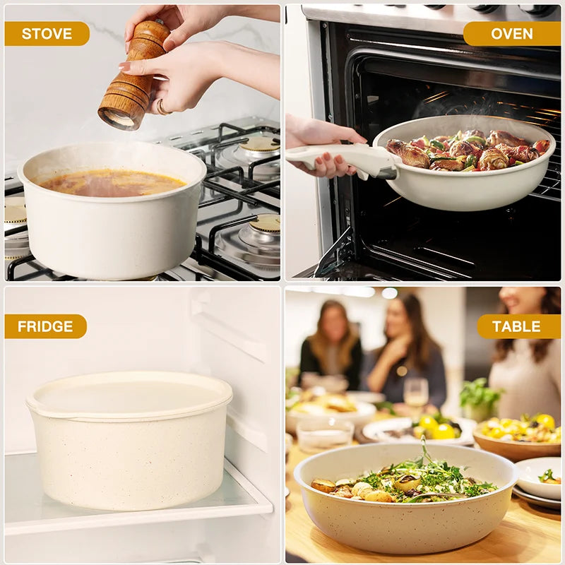 21 Piece Ceramic Pots & Pans Set