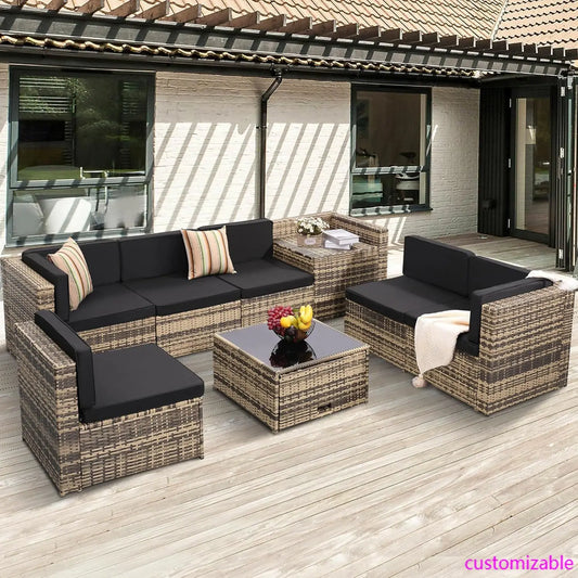 Outdoor Wicker Rattan Patio Furniture Sectional Set