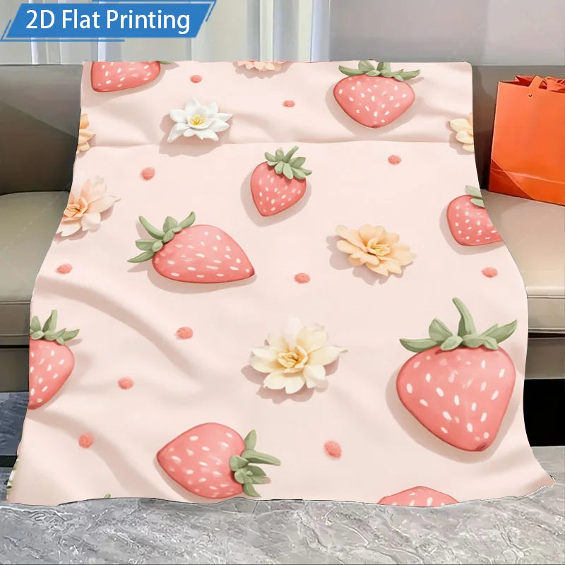 Pepperoni Pizza Print Fleece Throw, Cozy Bedding