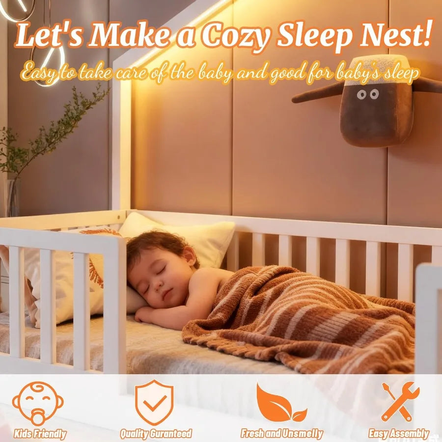 Low Profile Montessori Bed, Light Wood Slats