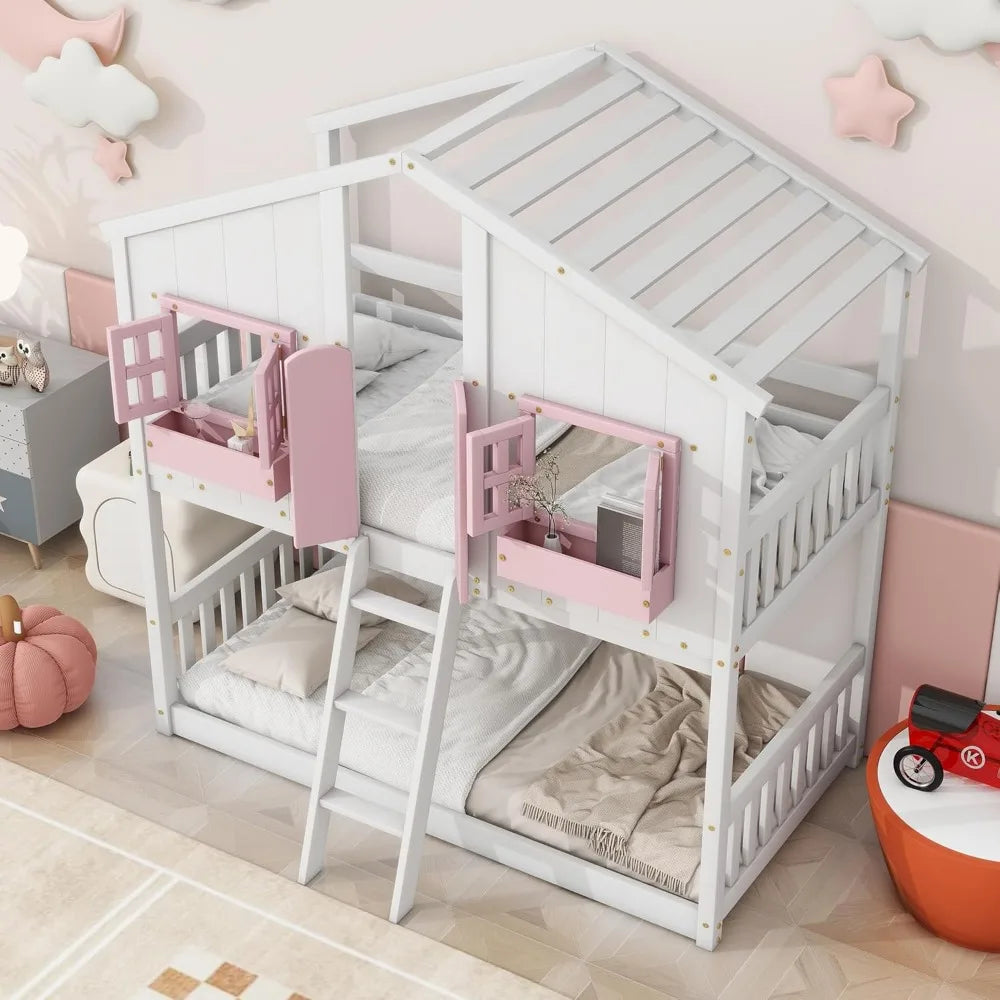 Bunk Bed With Built-in Storage And Ladder