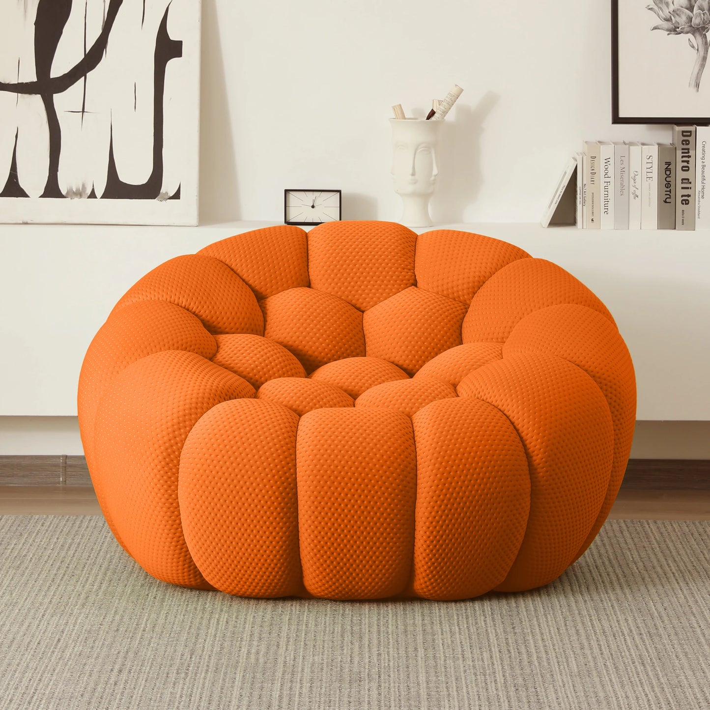 Oversized Bubble Couch Chair Football-Shaped Design