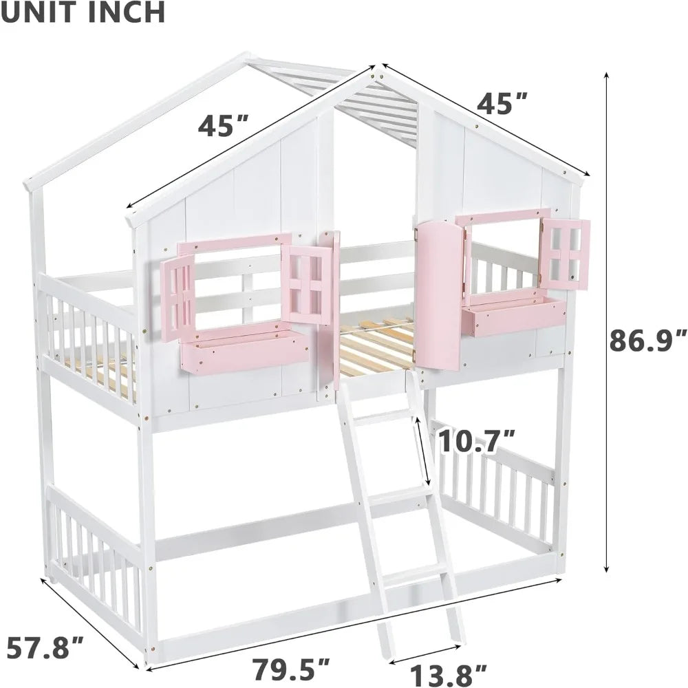 Bunk Bed With Built-in Storage And Ladder