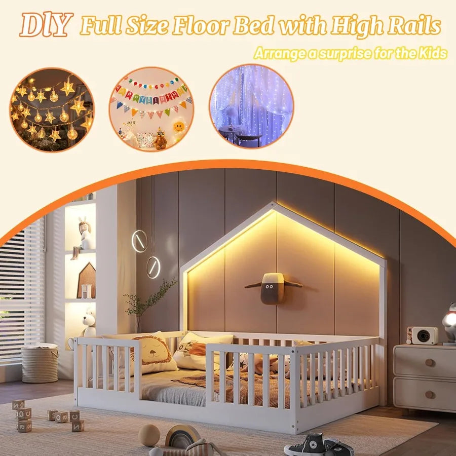 Low Profile Montessori Bed, Light Wood Slats