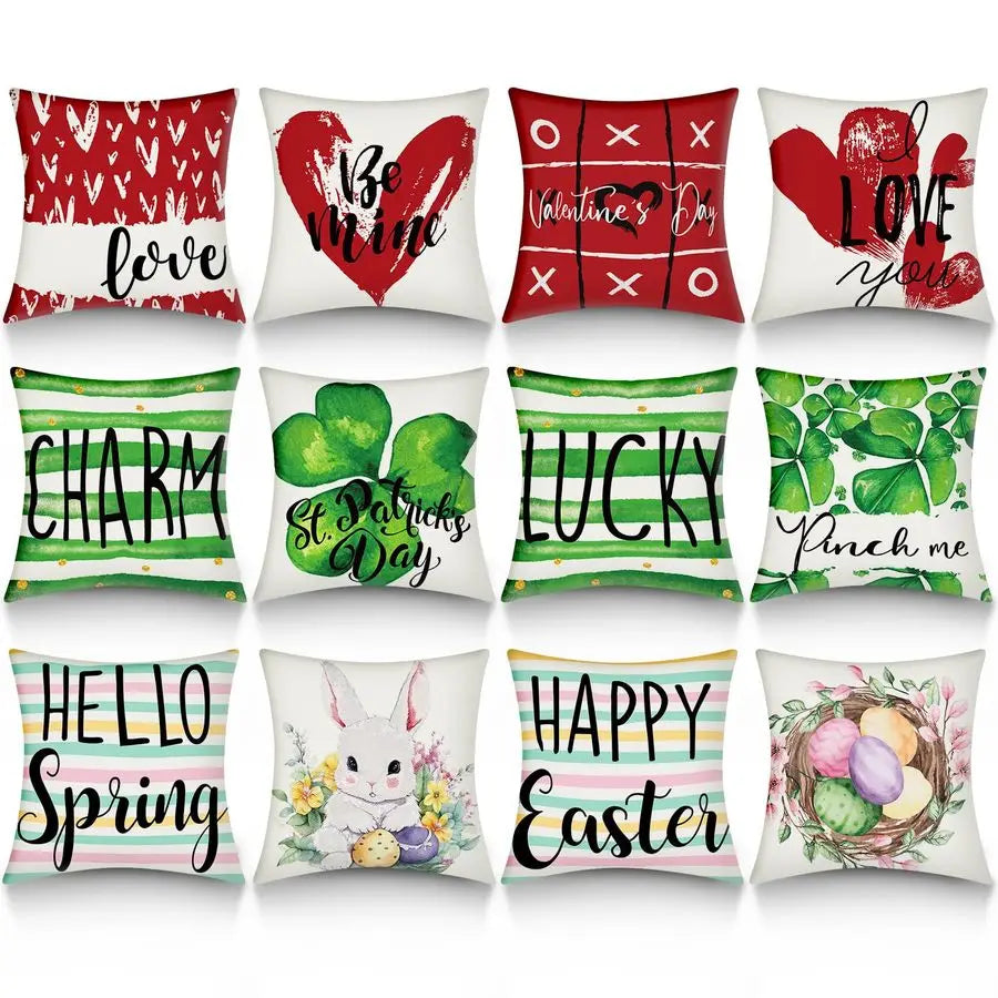 Set Valentines St. Patrick's Easter Pillow Covers