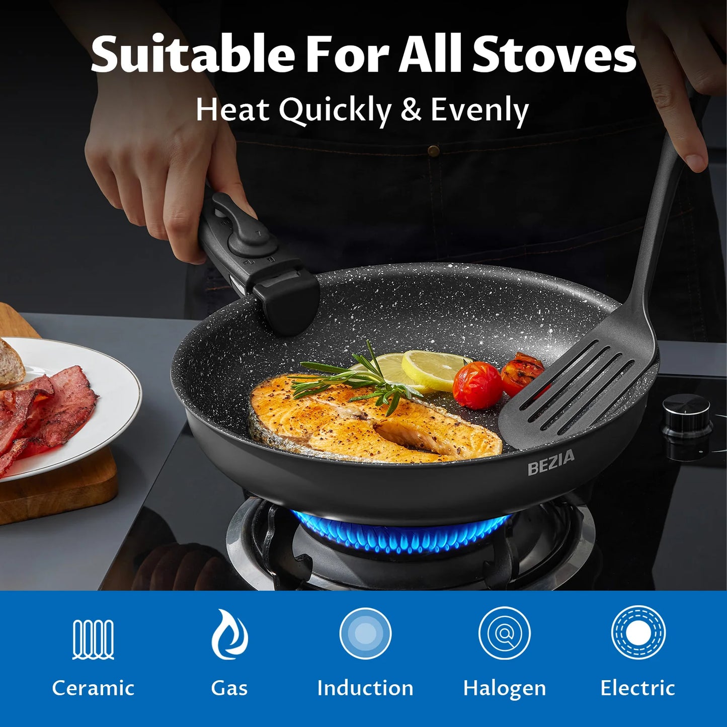 Nonstick Cookware Set 13 Pieces, Removable Handles