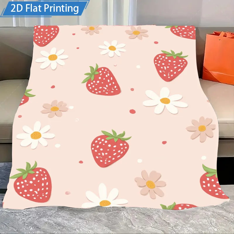 Pepperoni Pizza Print Fleece Throw, Cozy Bedding