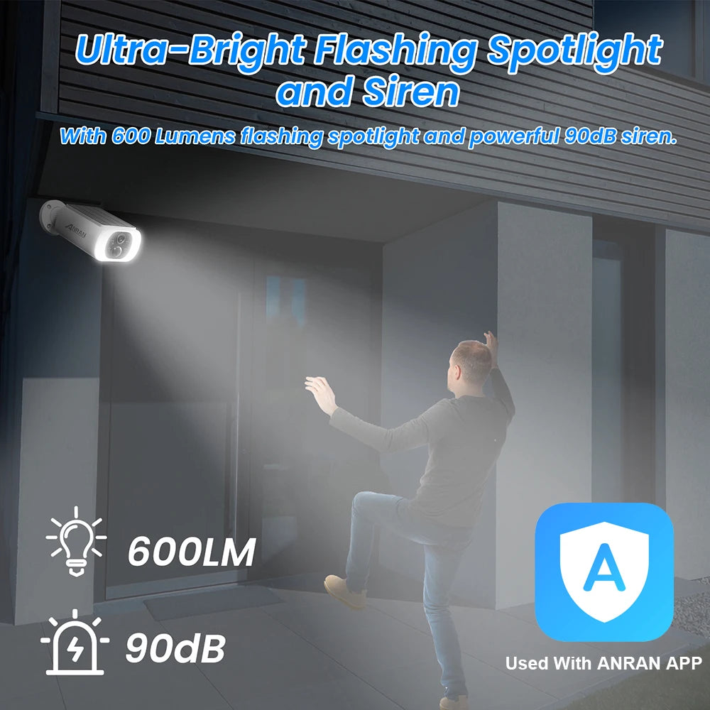 Wireless Outdoor Solar Security Camera, Night Vision