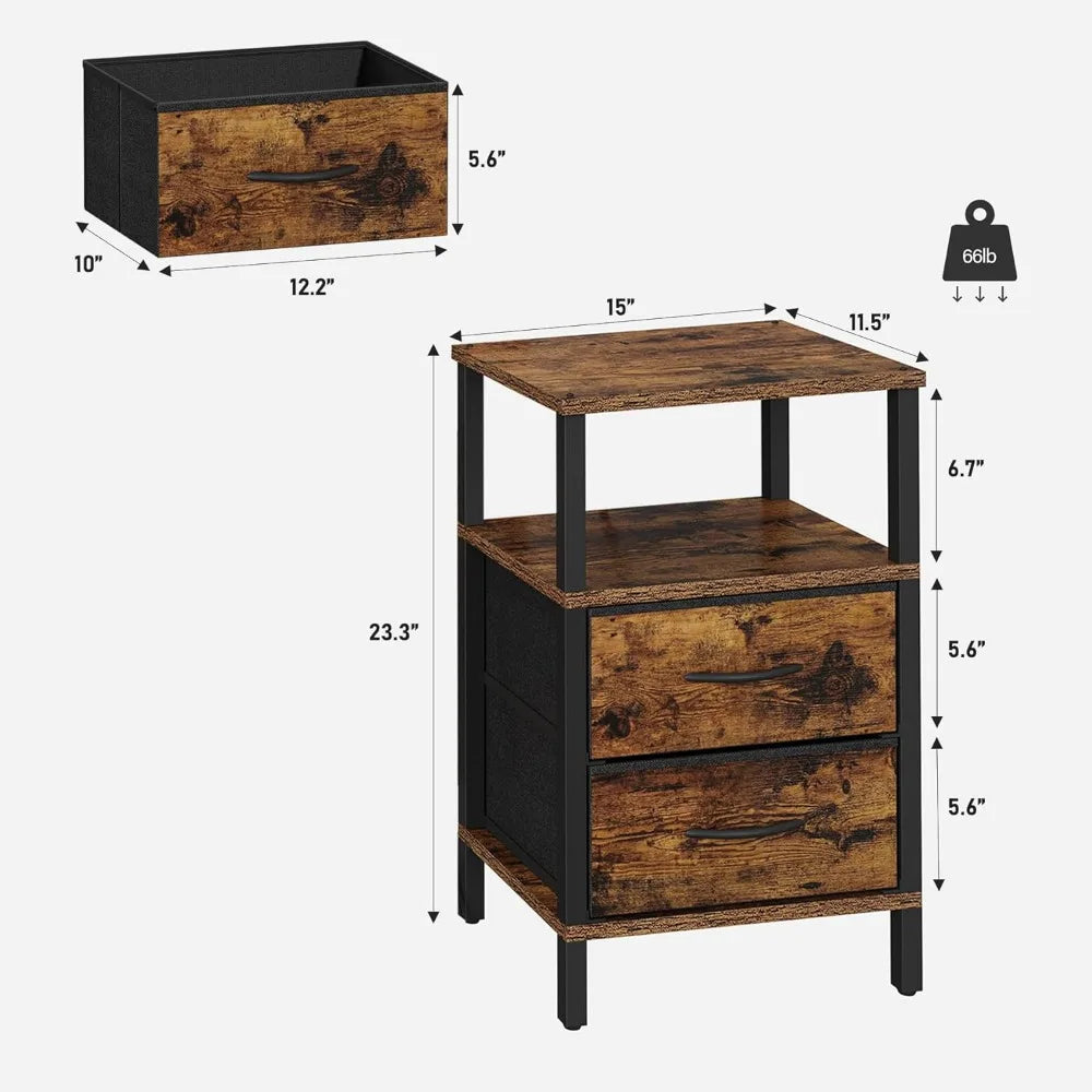 Modern Side Tables With Fabric Drawers (2)