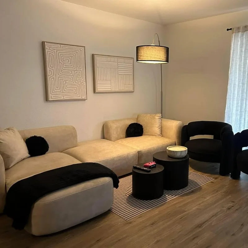 Luxury Modern Tight Curved Back Velvet Sofa