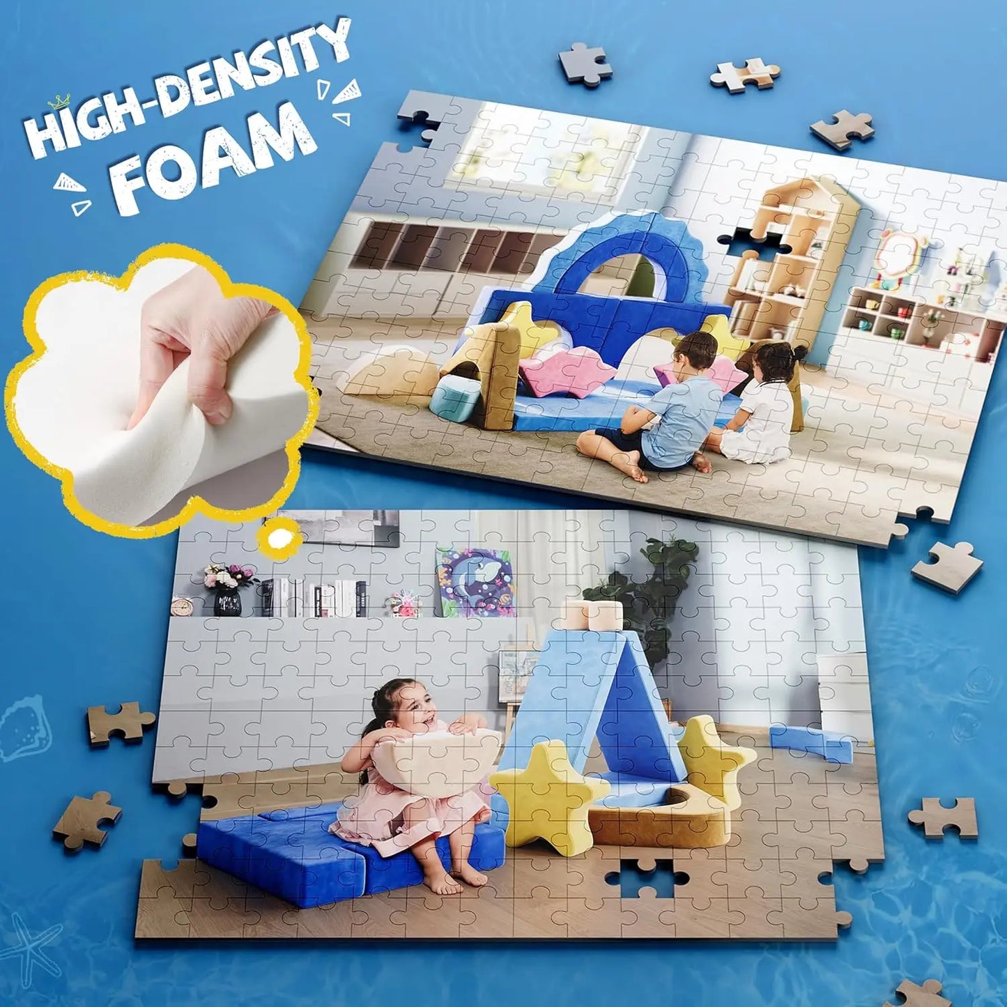 Modular Couch With Convertible Foam, Sea Theme