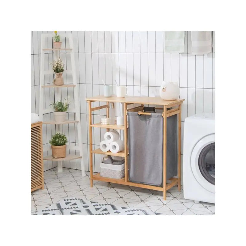 Bamboo Laundry Hamper Stand