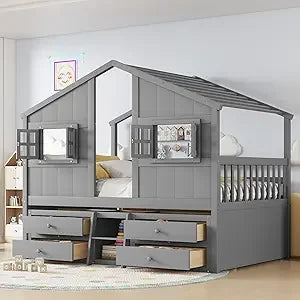Bunk Bed With Built-in Storage And Ladder