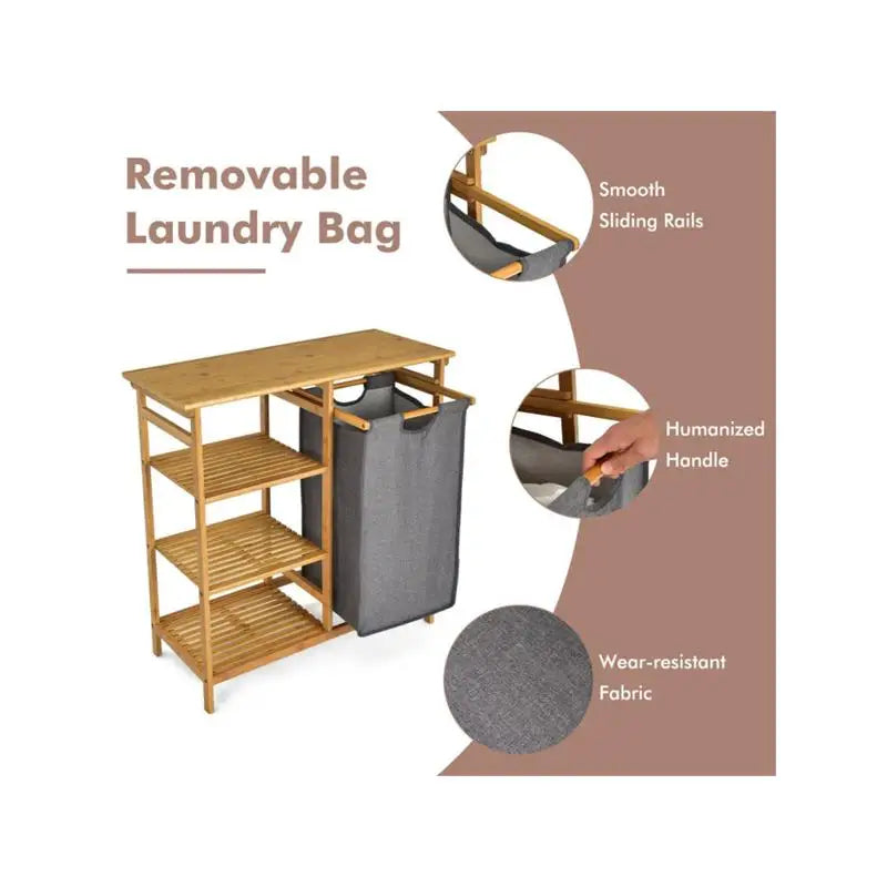 Bamboo Laundry Hamper Stand