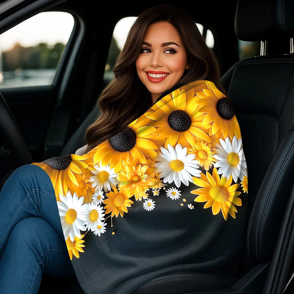 Sunflower Soft Flannel Throw, Washable, Pet Safe