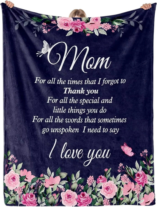 1PC Gift To Mom Thin Blanket for Anniversary Birthday Mothers Day Fathers day for Mom Dad Wife Sister Grandma Abuela Soft Throw