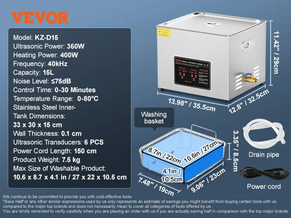 SucceBuy Ultrasonic Stainless Steel Portable Washing Machine