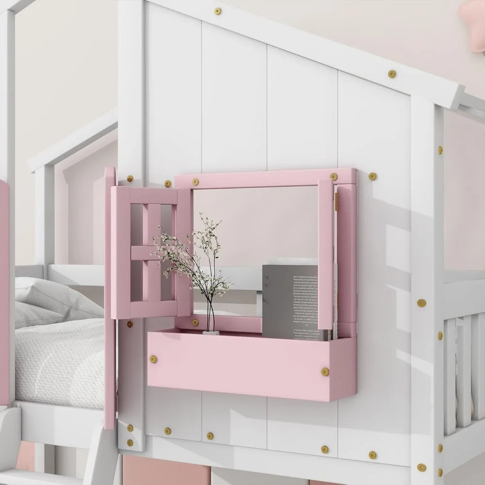 Bunk Bed With Built-in Storage And Ladder