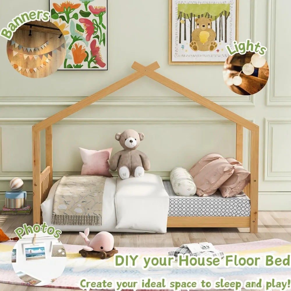 Wood Montessori Bed Frame Twin Platform Bed