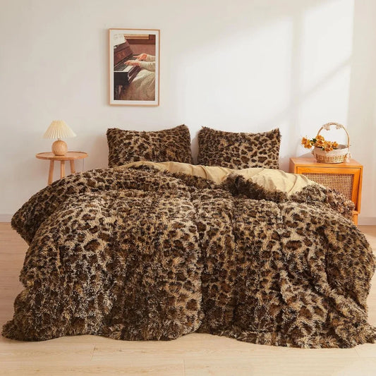 3 Piece Faux Fur Duvet Cover Set