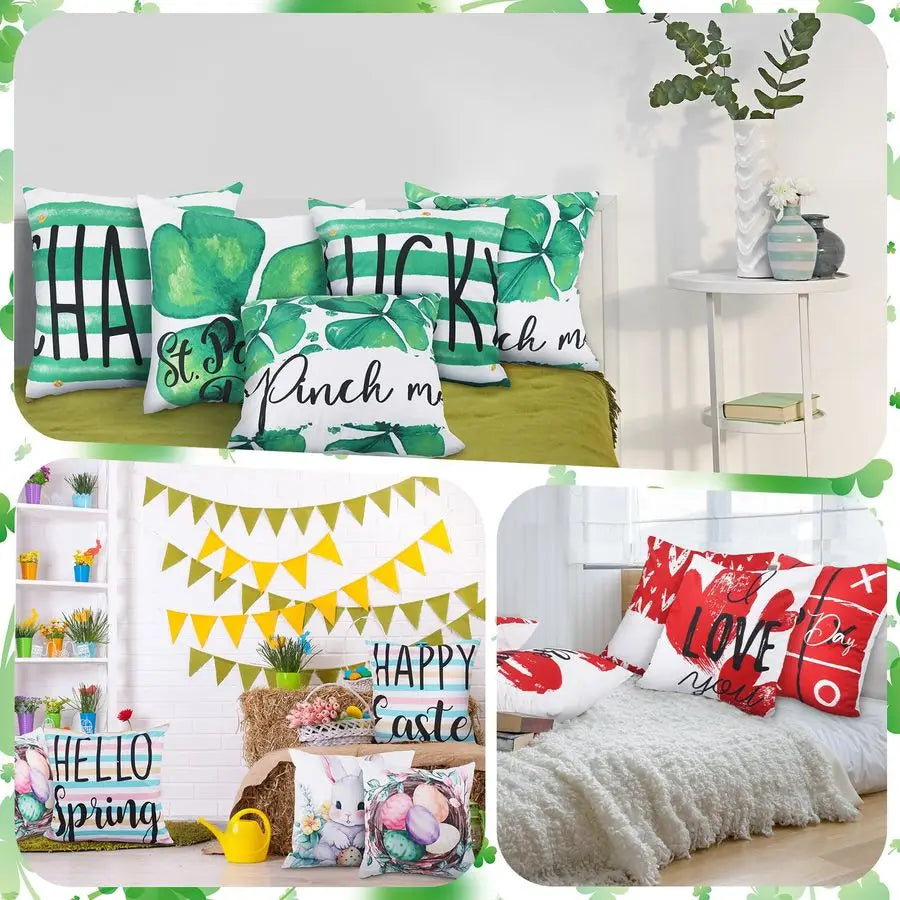 Set Valentines St. Patrick's Easter Pillow Covers