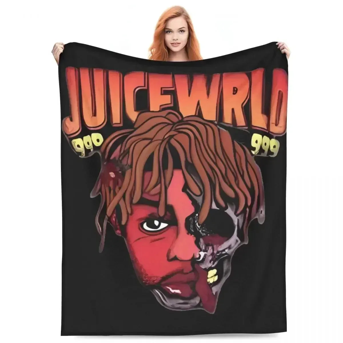 Juice Music Wrld Knitted Blanket Velvet Soft Throw Blanket for Bedroom Sofa Bed Rug