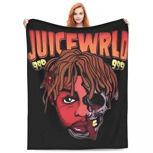 Juice Music Wrld Knitted Blanket Velvet Soft Throw Blanket for Bedroom Sofa Bed Rug