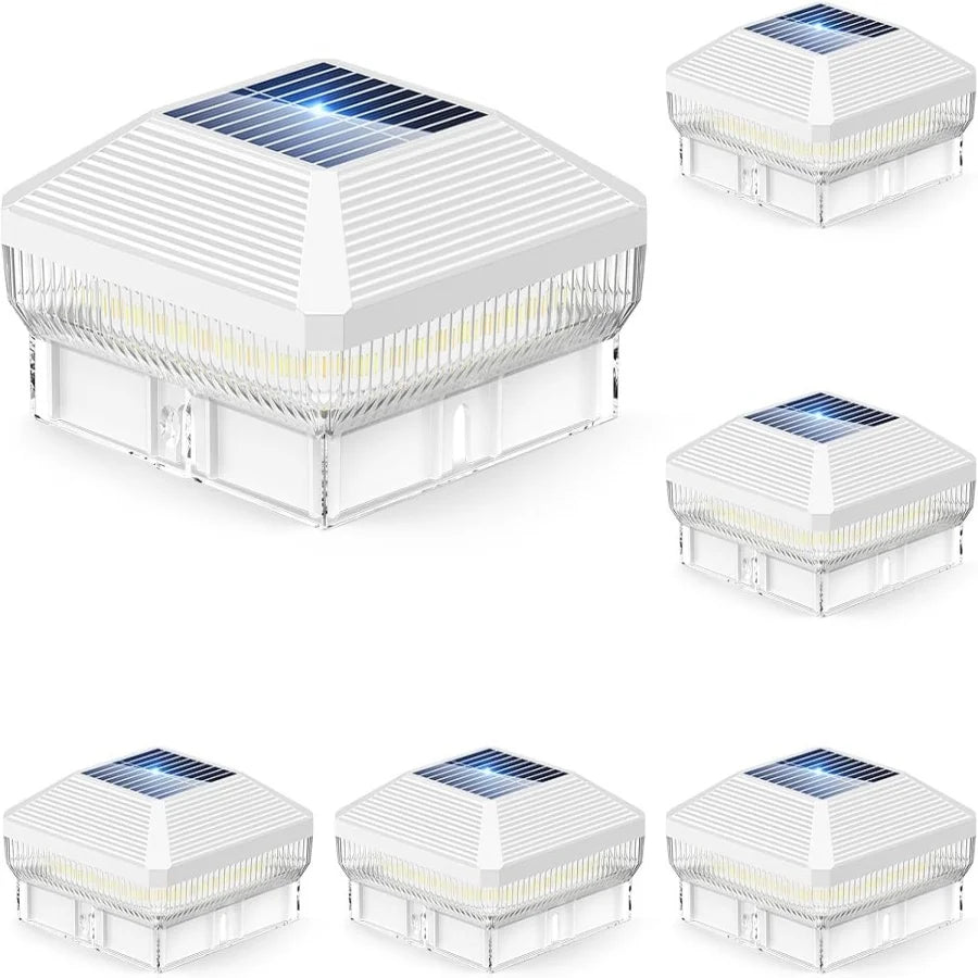 6/12-Pack Waterproof Solar Deck Post Cap Lights