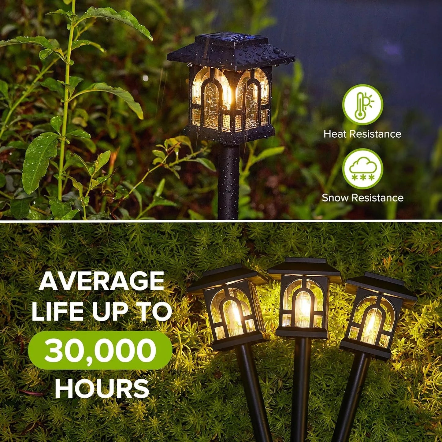 Waterproof Solar Pathway Lights Outdoor, Auto On/Off