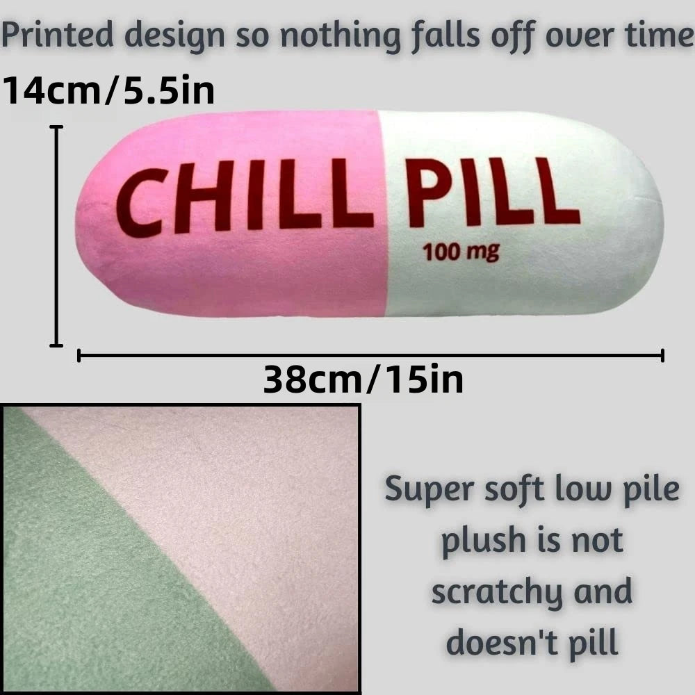 Cute, Trendy Chill Pill Decorative Dorm Pillow