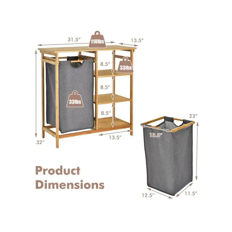 Bamboo Laundry Hamper Stand