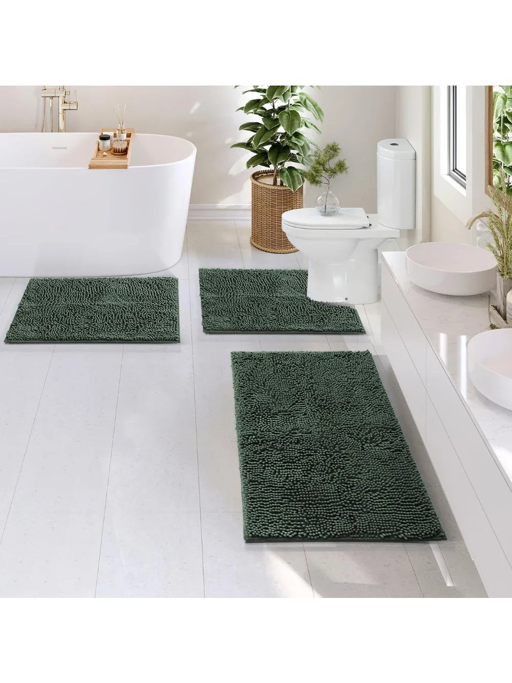 Chenille Bath Mat Set