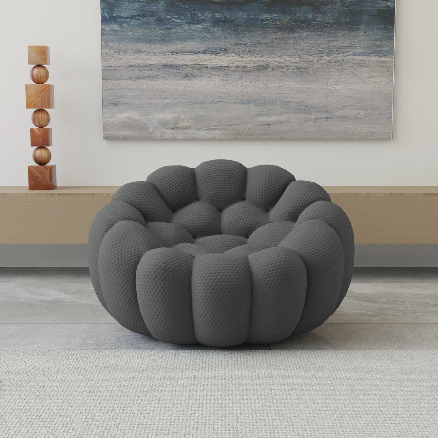 Oversized Bubble Couch Chair Football-Shaped Design