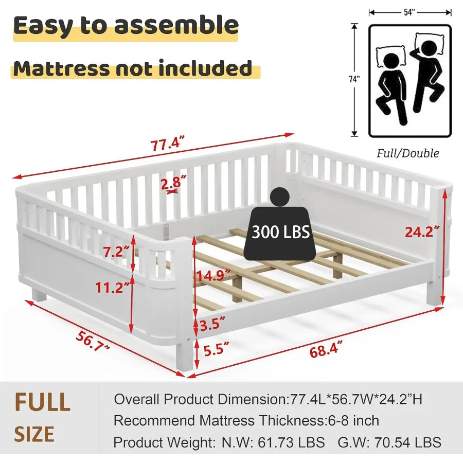 Wood Montessori Daybed, Full Boy/Girl