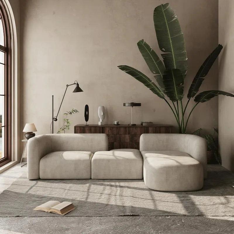 Luxury Modern Tight Curved Back Velvet Sofa